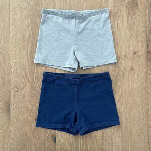 Old Navy Biker Shorts Girls Large 10-12 Navy Blue Gray Cartwheel Stretch